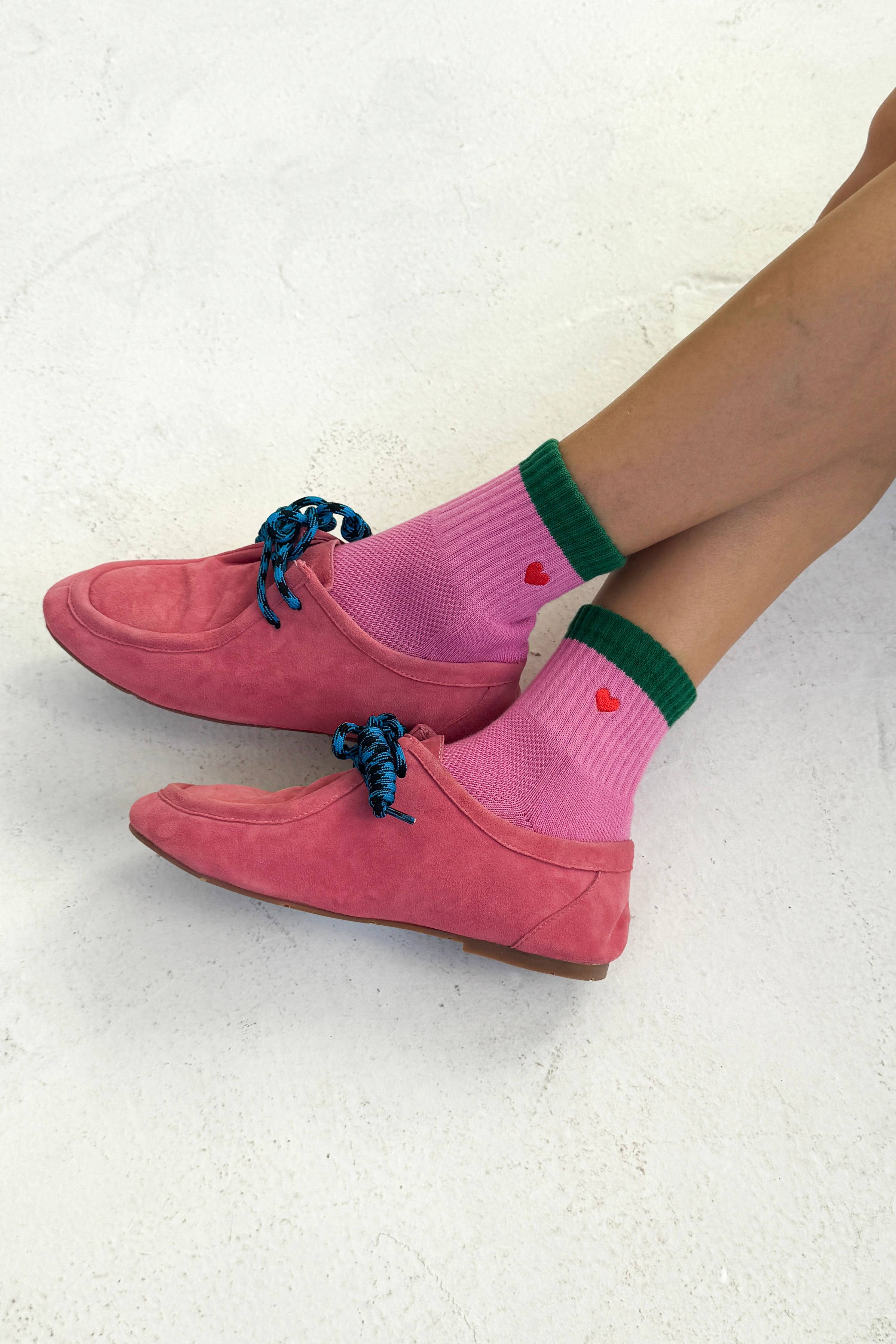 Le Bon Shoppe - Embroidered Color Block Girlfriend Socks (wholesale)