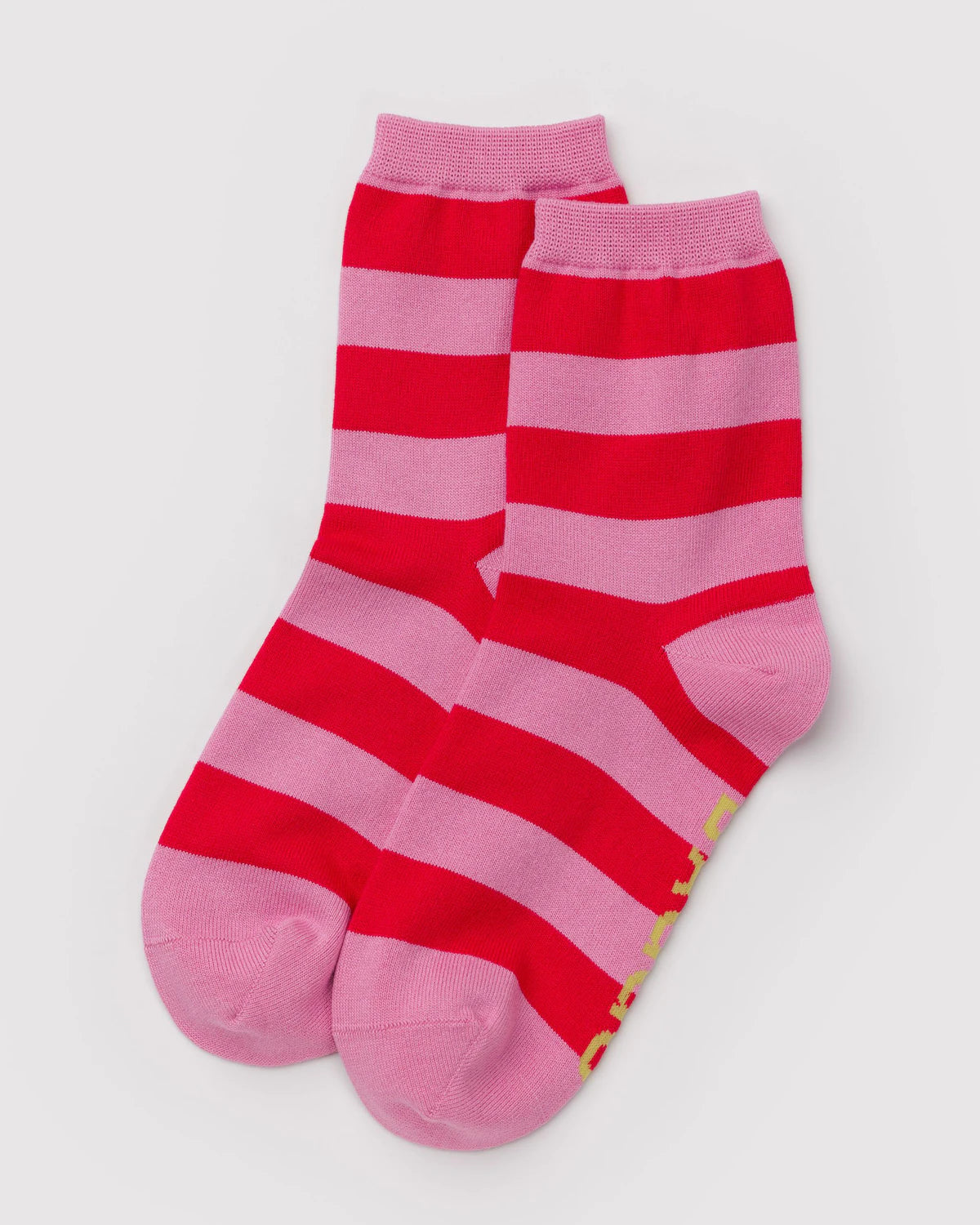 BAGGU Crew Sock Pink Stripe