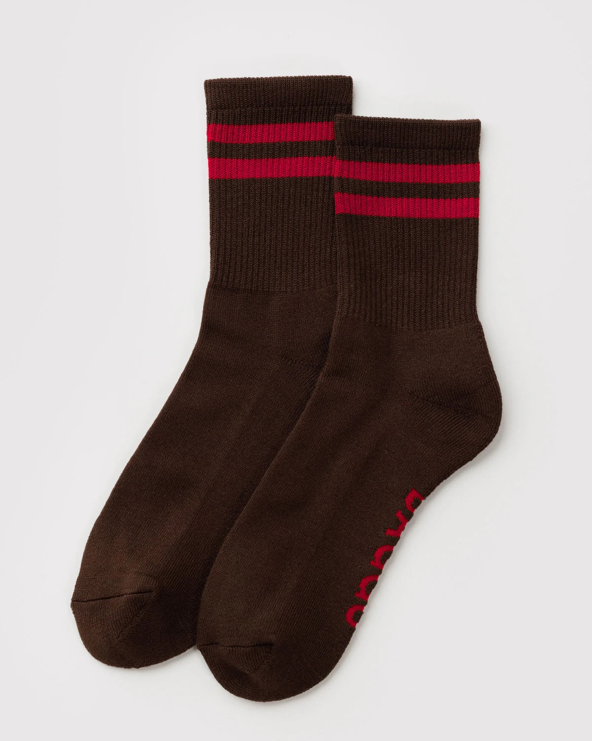 BAGGU - Ribbed Sock Coffee Stripe