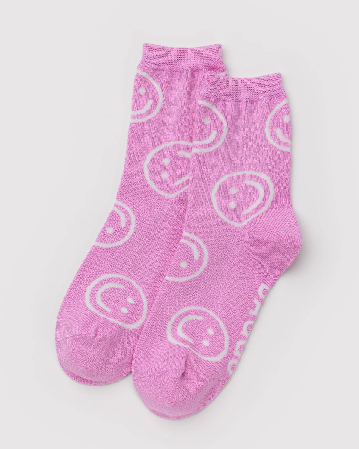 BAGGU Crew Sock Pink Happy