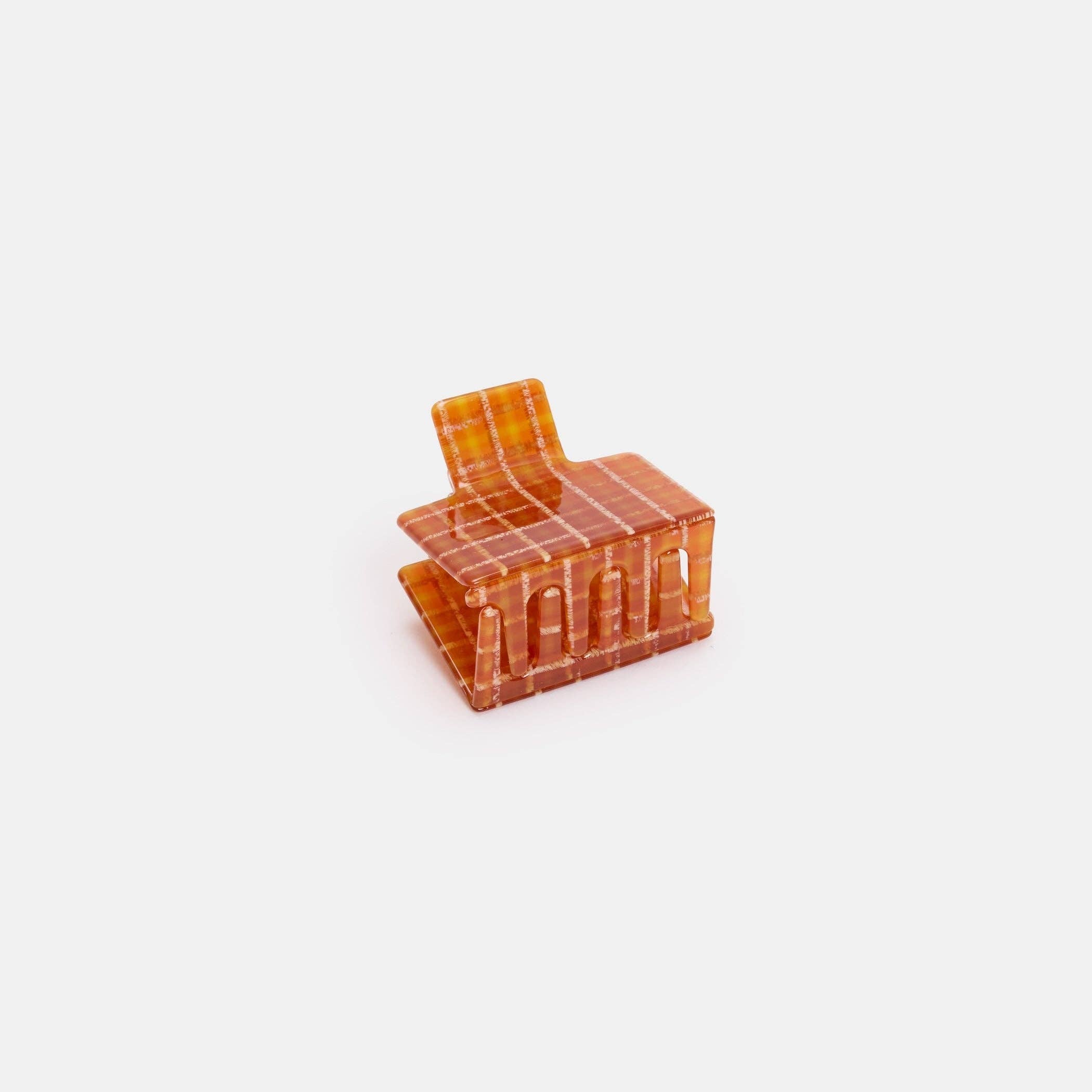 CHUNKS - Midi Box Claw in Caramel Plaid