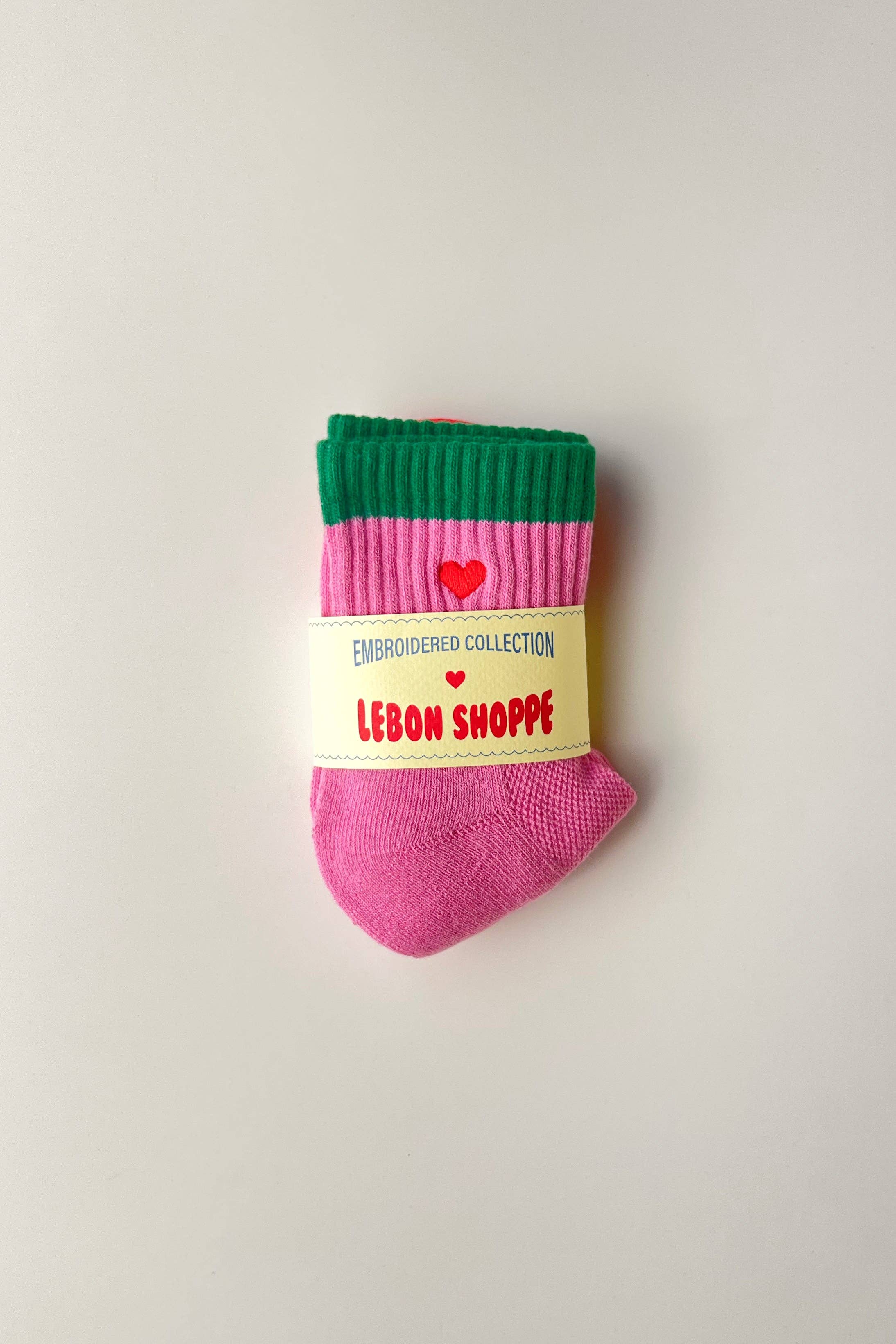 Le Bon Shoppe - Embroidered Color Block Girlfriend Socks (wholesale)