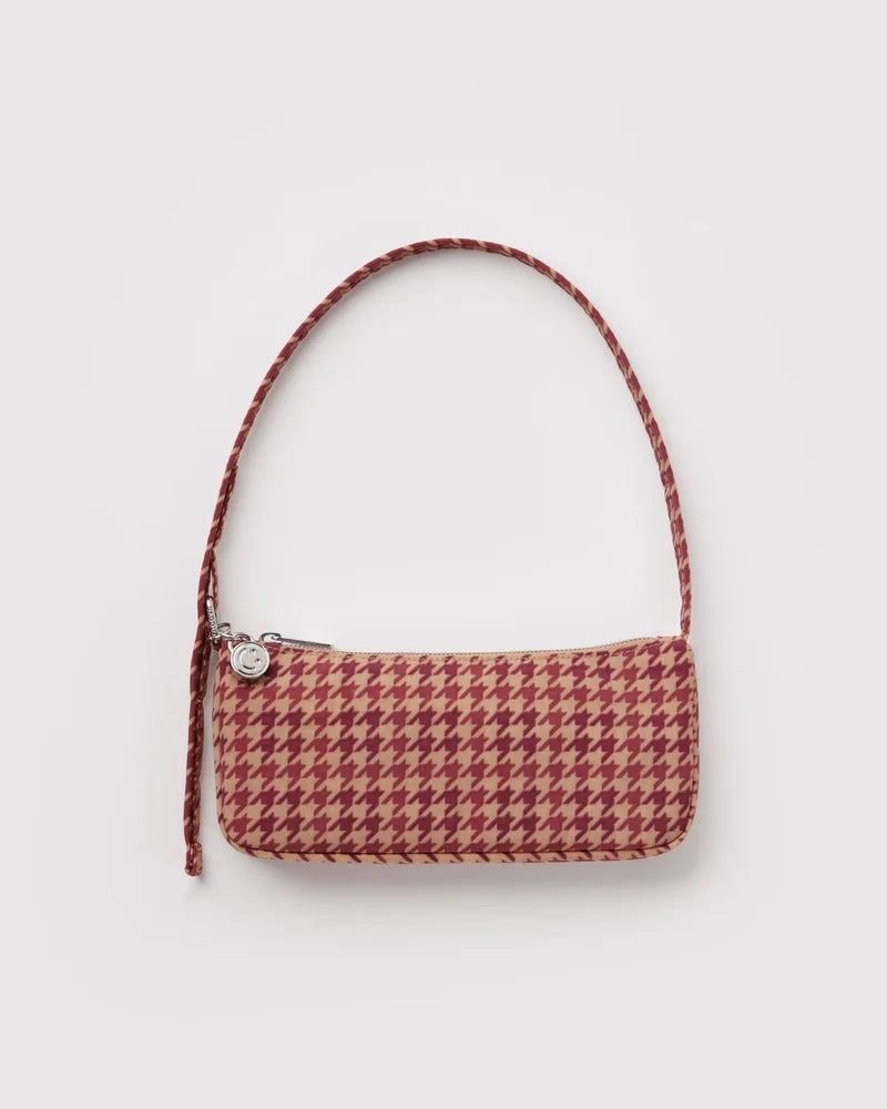 BAGGU - Nylon Pochette Tan Houndstooth