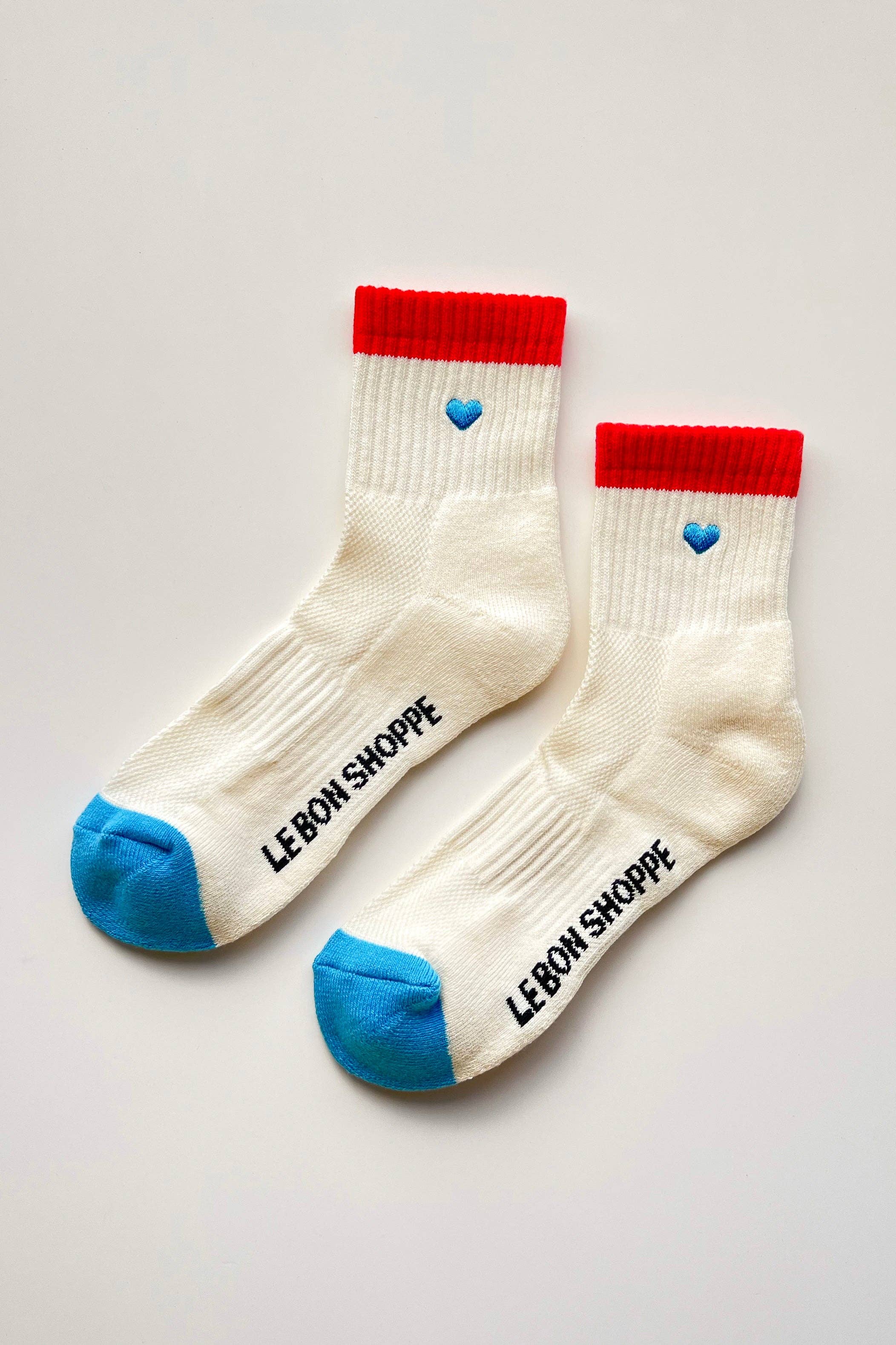 Le Bon Shoppe - Embroidered Color Block Girlfriend Socks (wholesale)