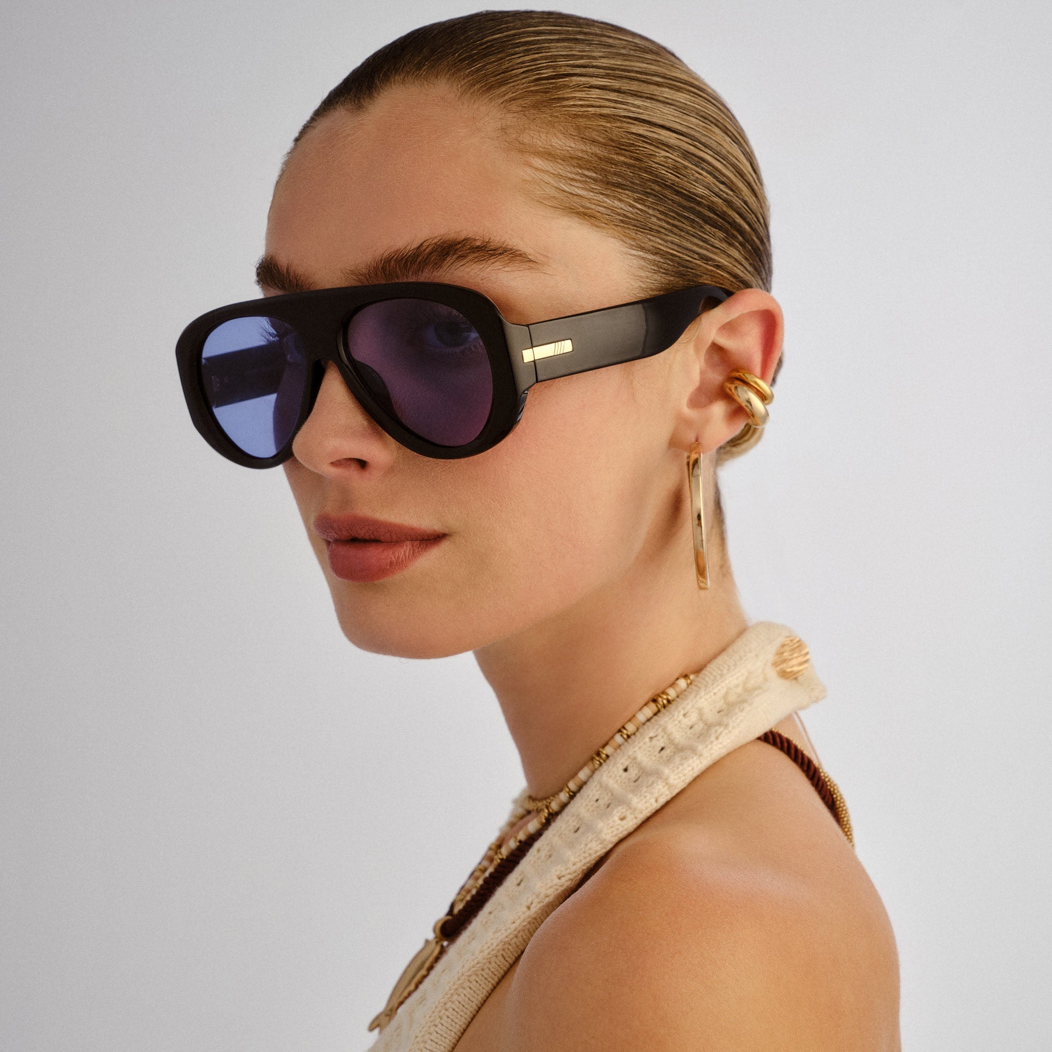 Le Specs Dream Boat Sunglasses Black Blue Mono