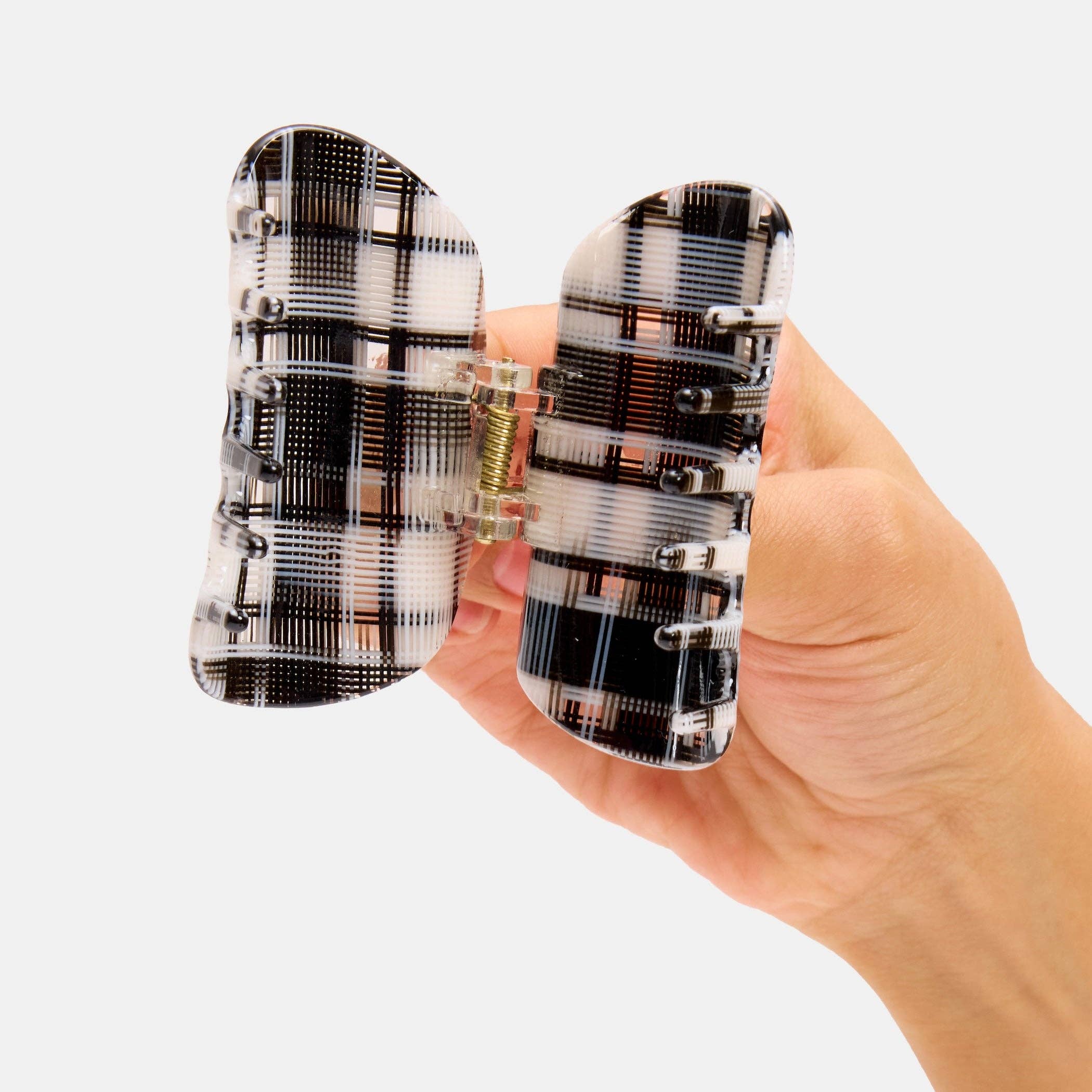 CHUNKS - Juno Claw in Black + White Plaid