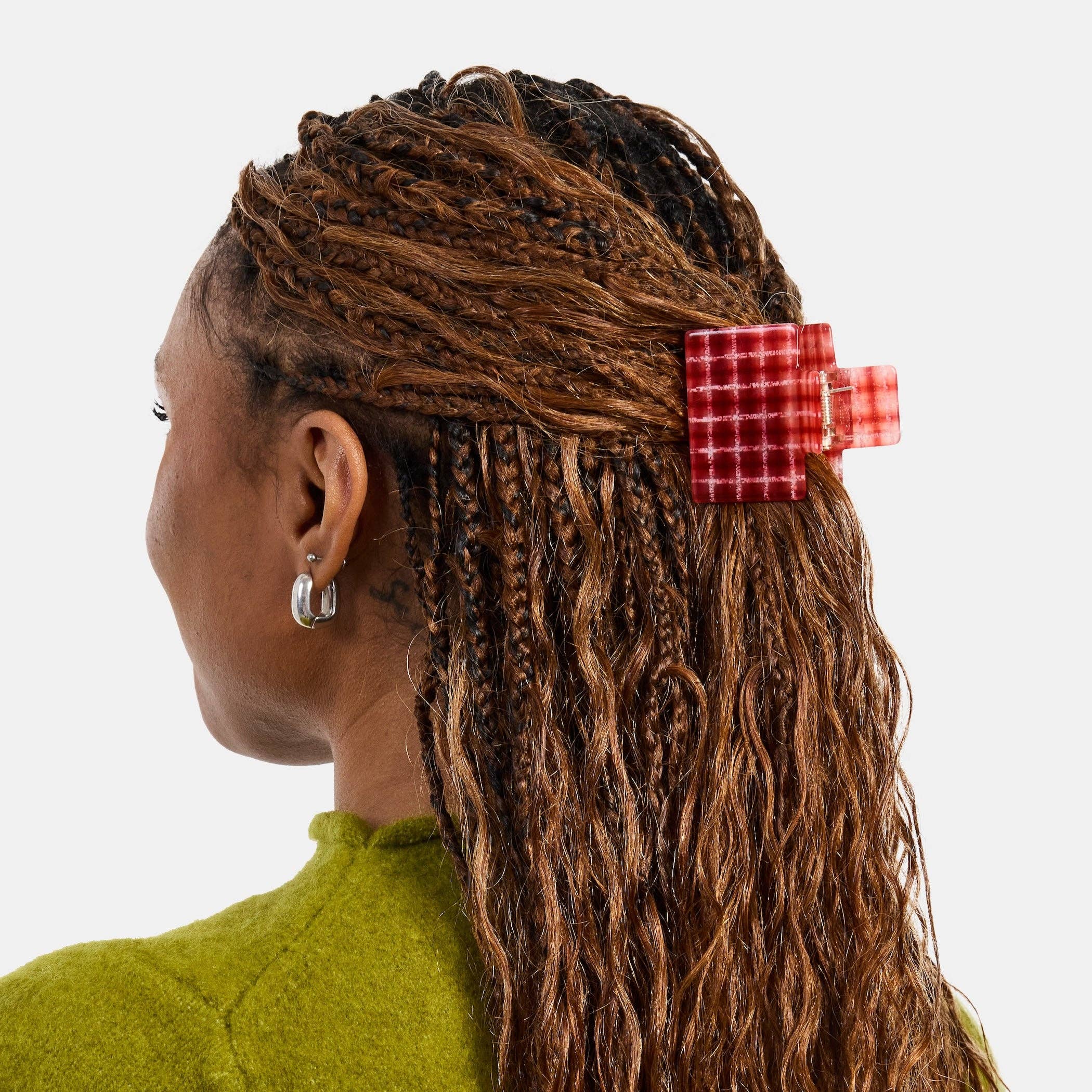 CHUNKS - Midi Box Claw in Red Plaid