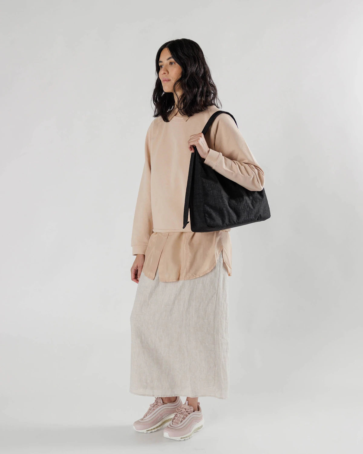 BAGGU - Nylon Shoulder Bag - Black