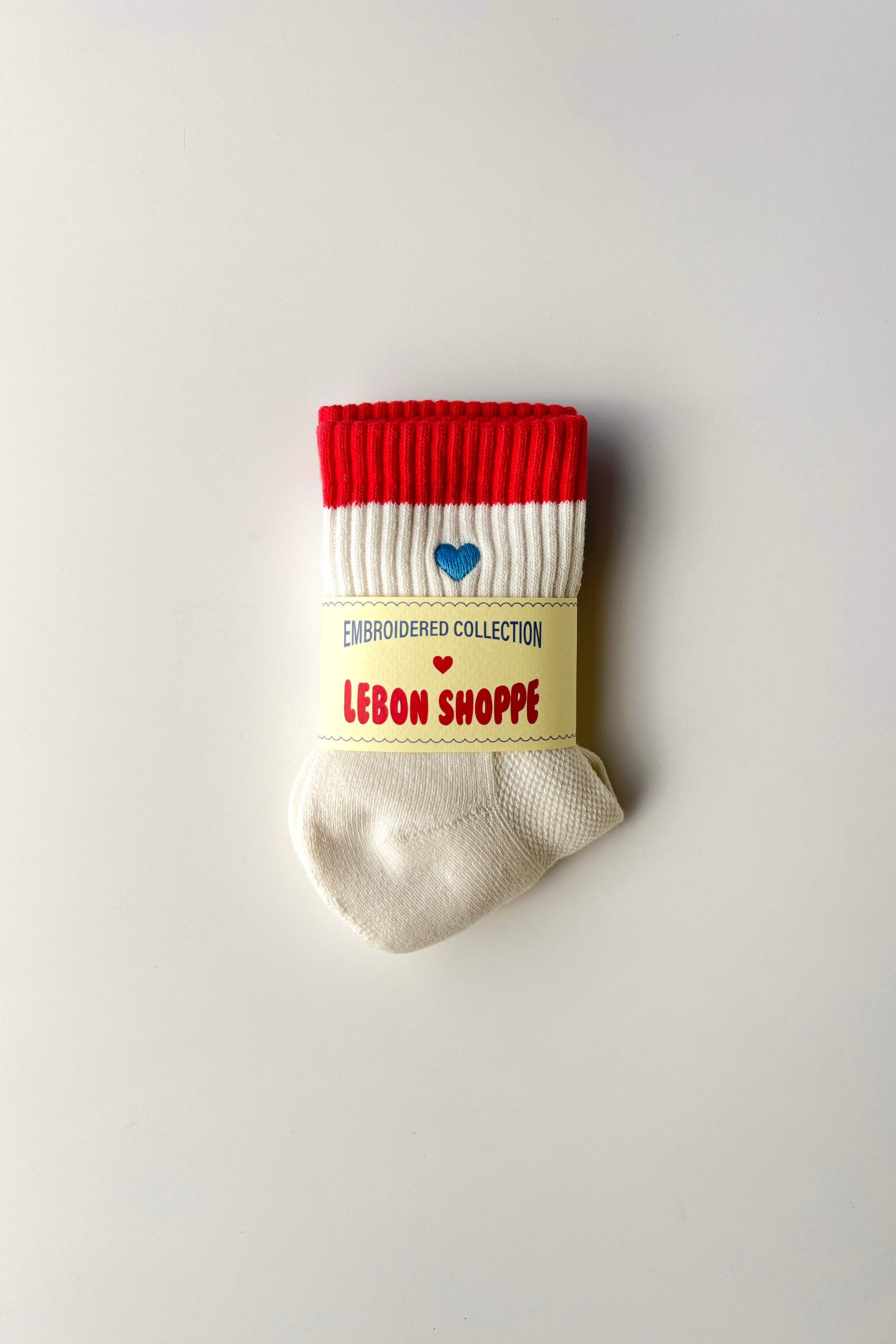 Le Bon Shoppe - Embroidered Color Block Girlfriend Socks (wholesale)