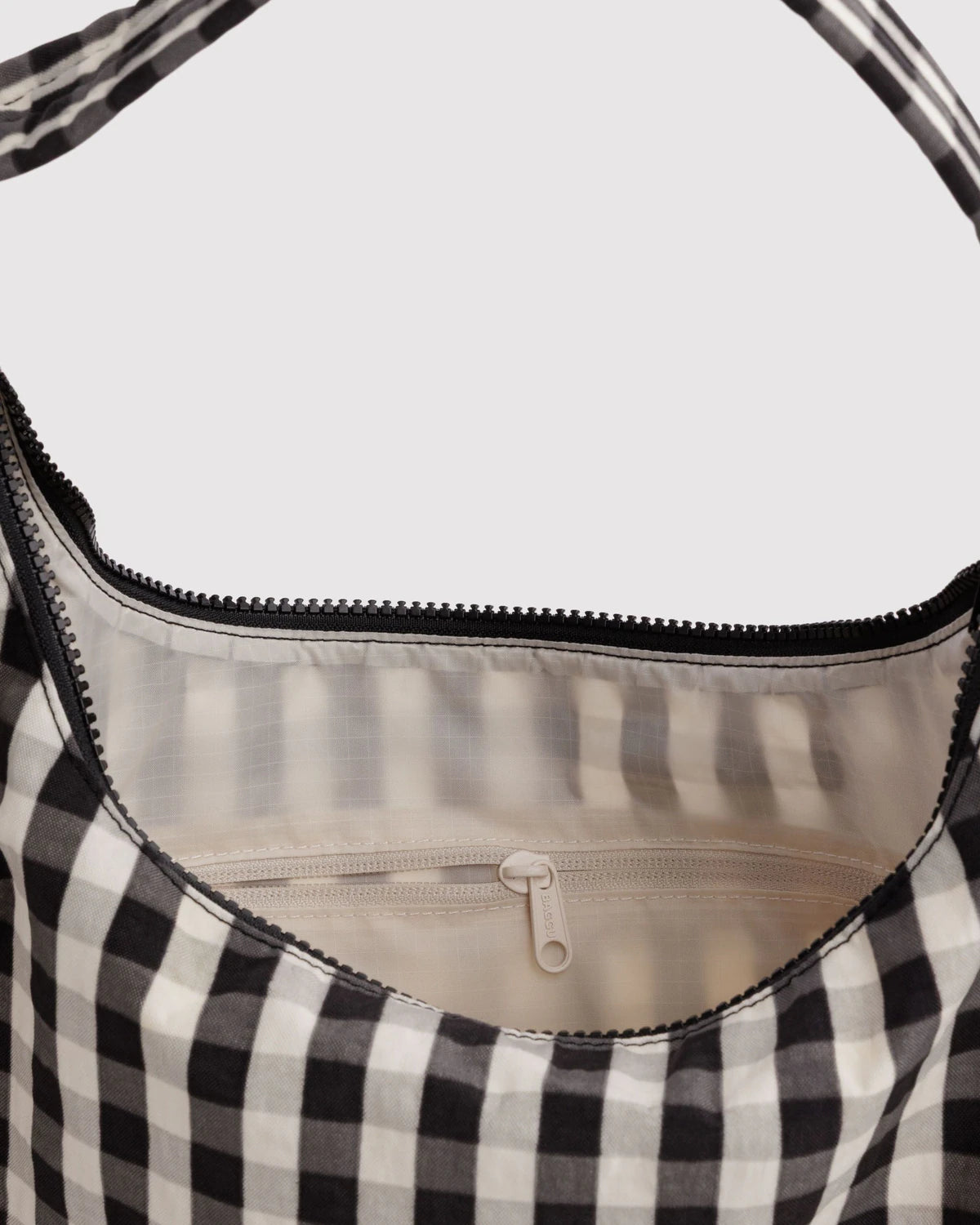 BAGGU - Nylon shoulder bag Black And Cream Gingham