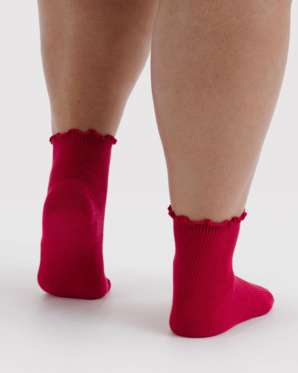 BAGGU - Lettuce Edge Sock Set of 2 Wild Plum & Cherry