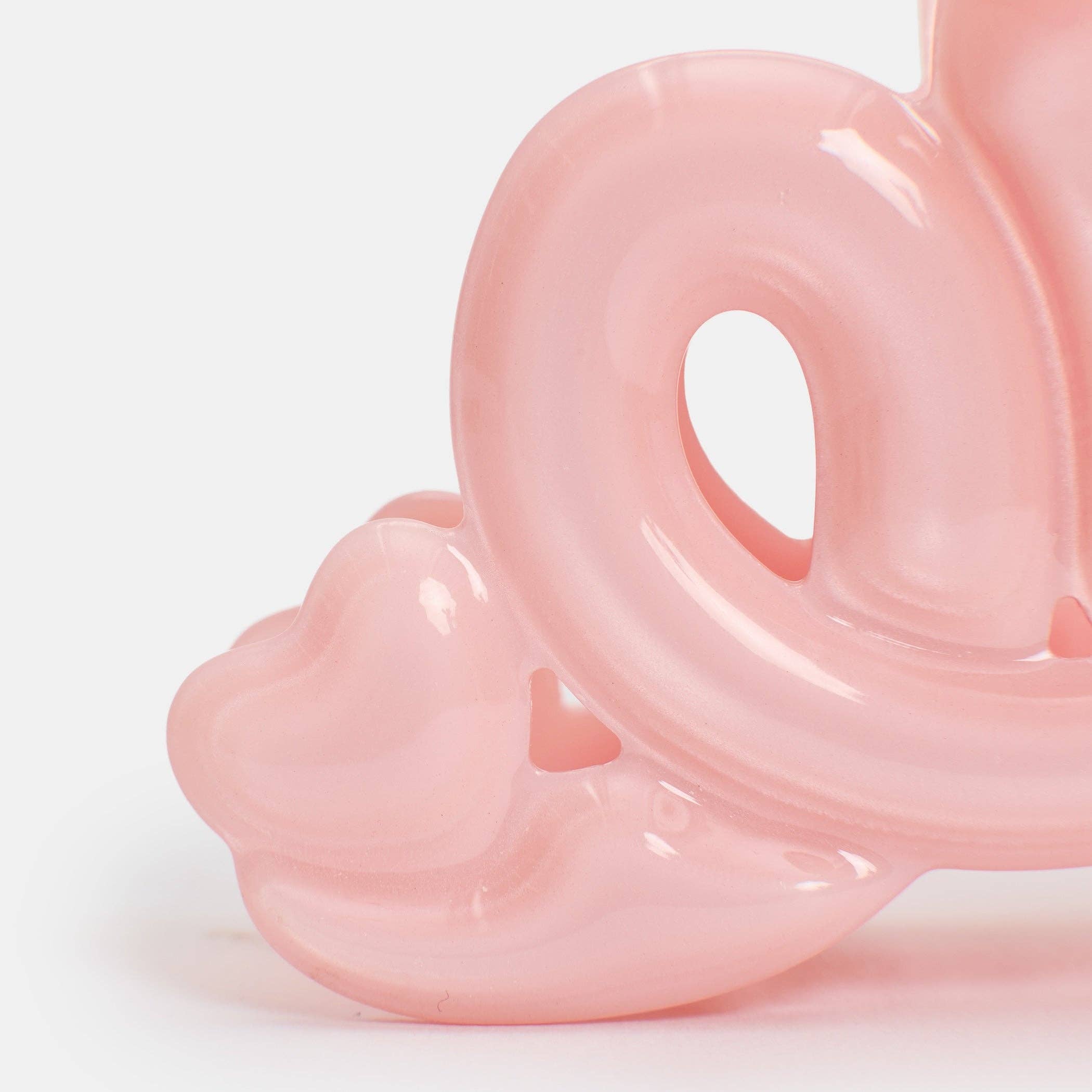 CHUNKS - Large Heart Loop Claw in Pink