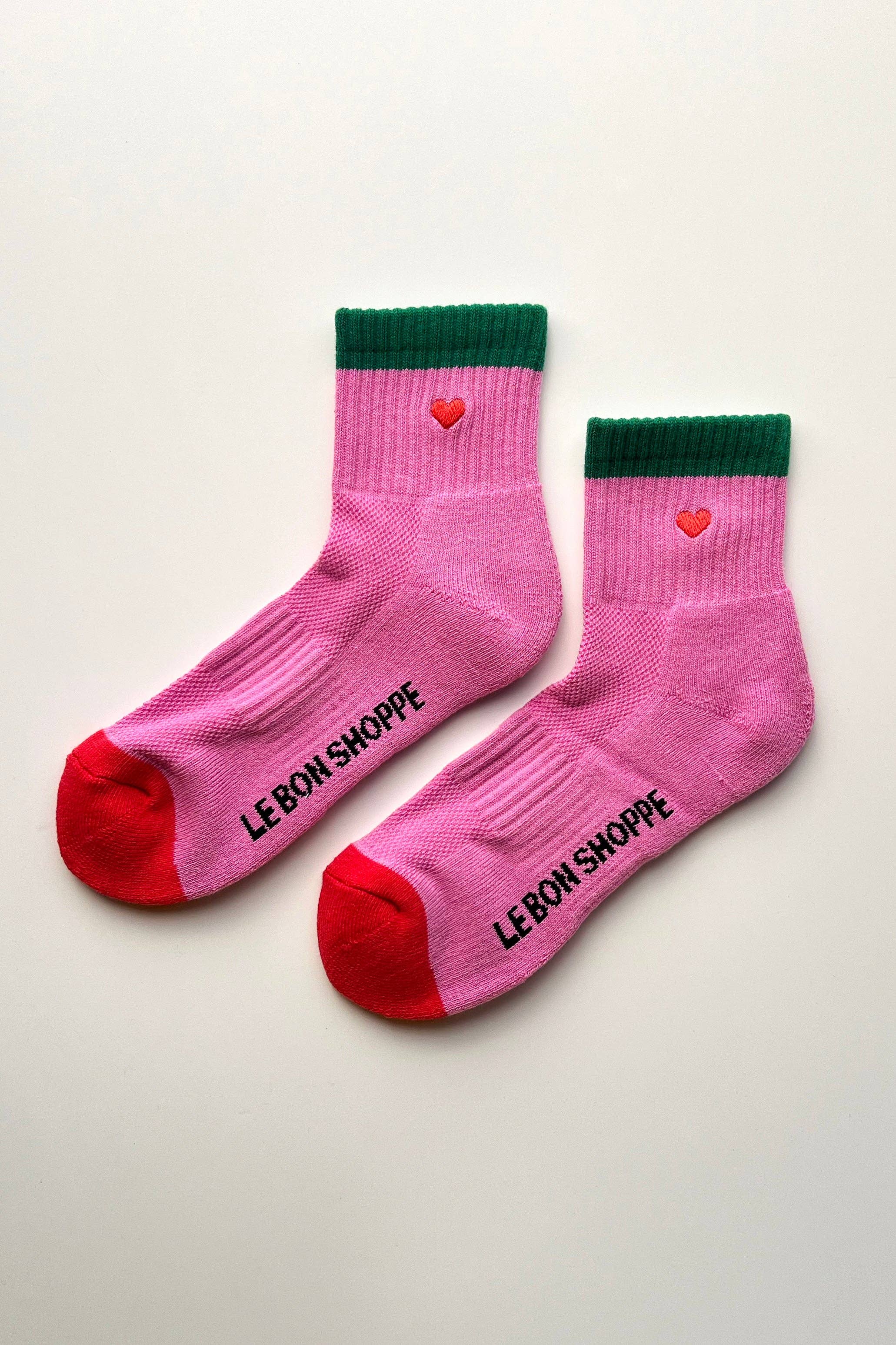 Le Bon Shoppe - Embroidered Color Block Girlfriend Socks (wholesale)