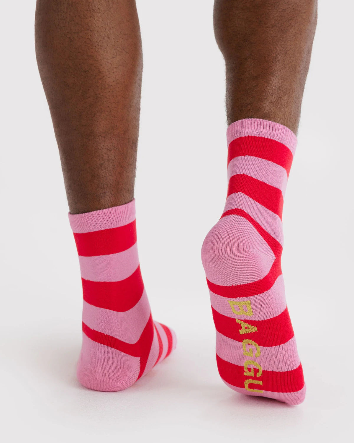 BAGGU Crew Sock Pink Stripe