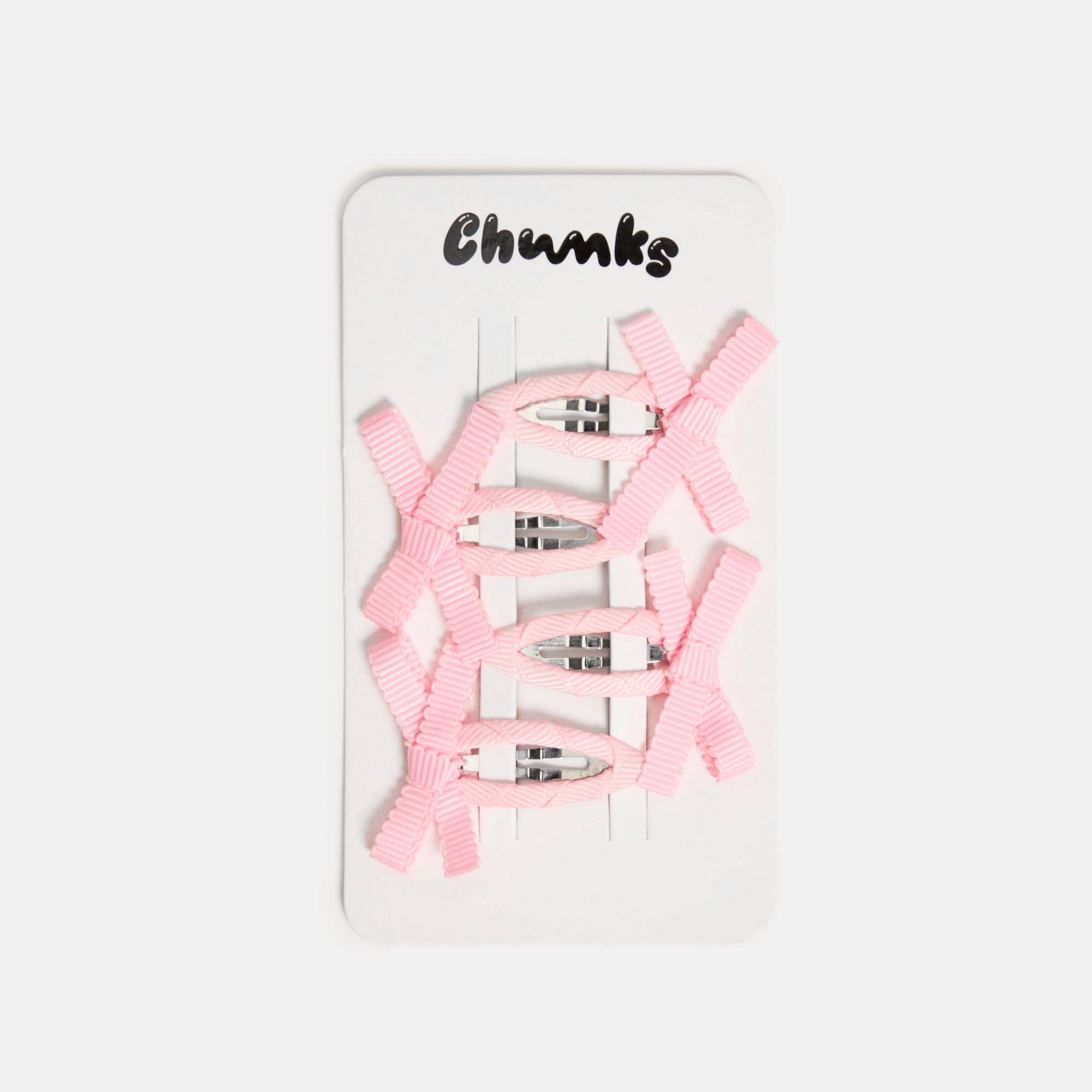 CHUNKS - Bow Snap Clips in Blush