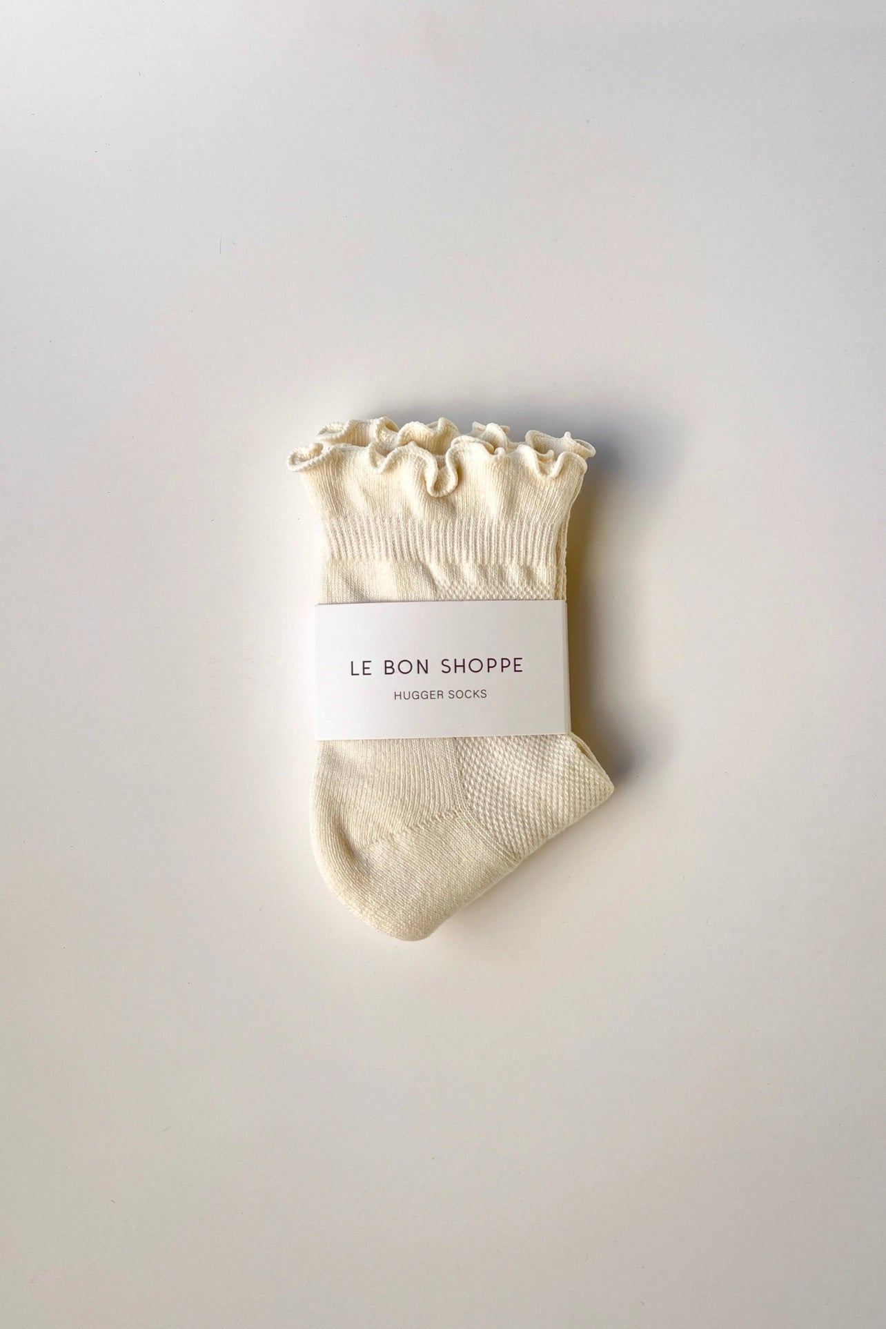 LE BON SHOPPE - Ruffled Hugger Crew Socks - Vanilla / Red