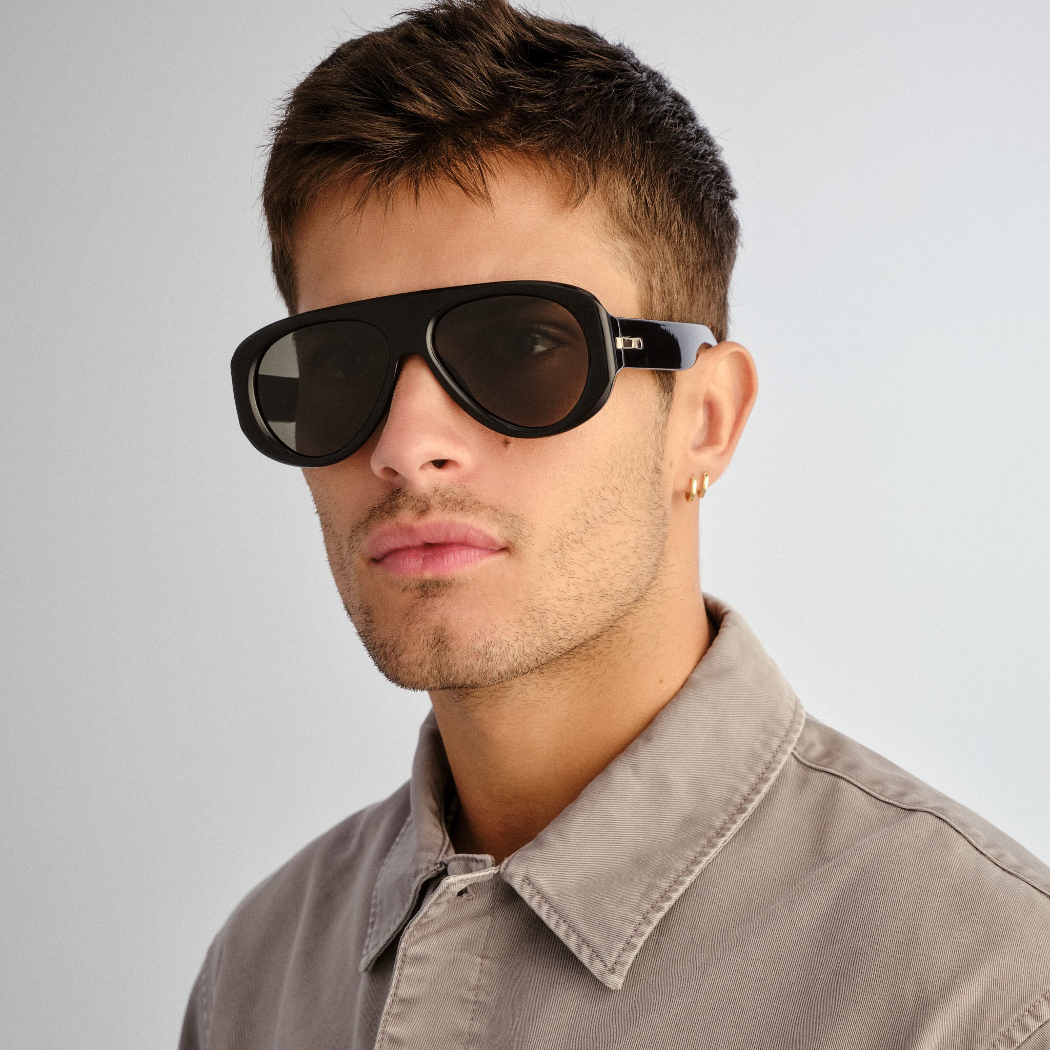 Le Specs Dream Boat Sunglasses Black Khaki Mono