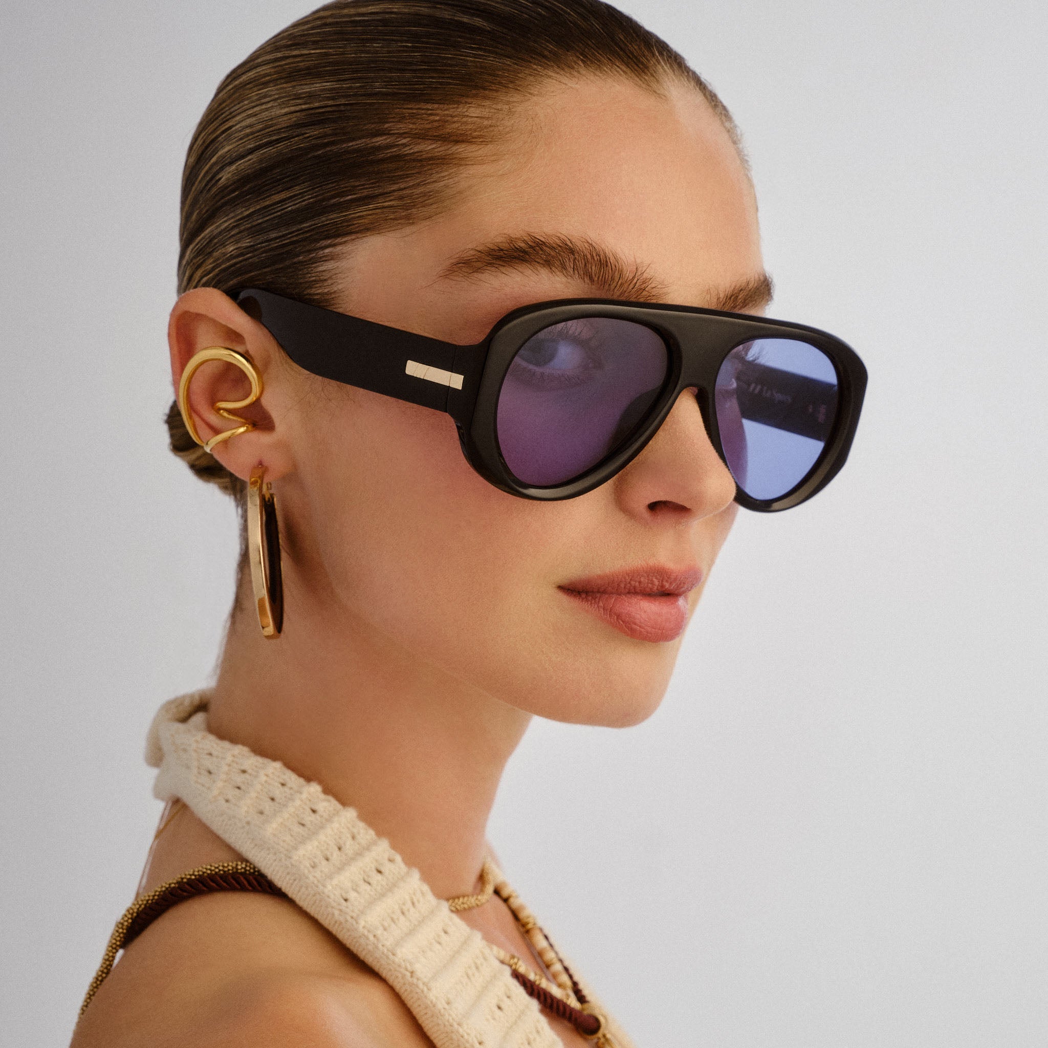 Le Specs Dream Boat Sunglasses Black Blue Mono