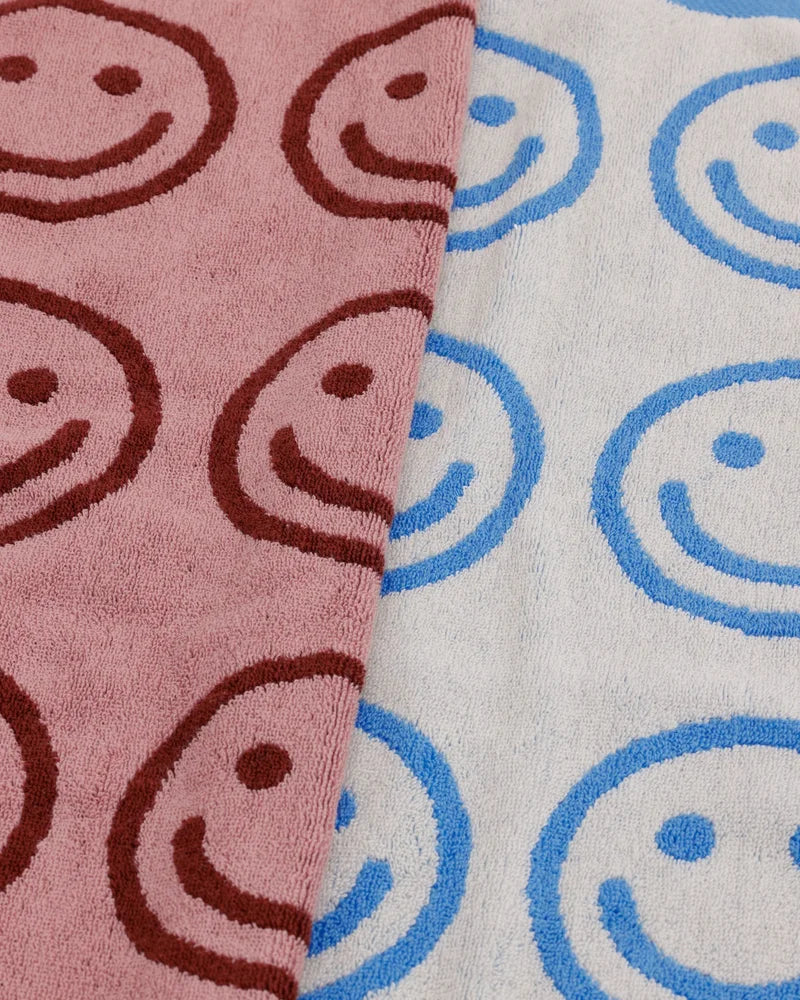 BAGGU - Hand Towel Set of 2 - Sky Blue and Blush Happy