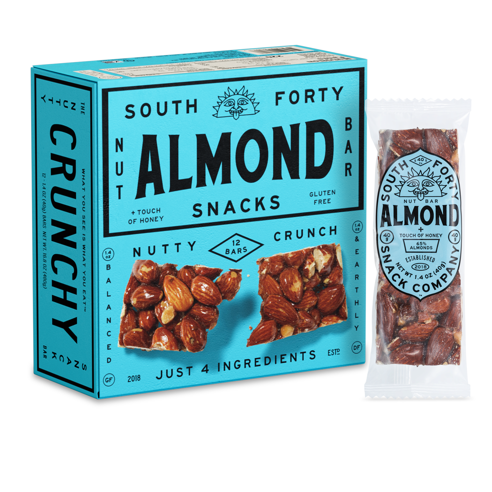 SOUTH 40 - Almond Nut Bars 12-Pack
