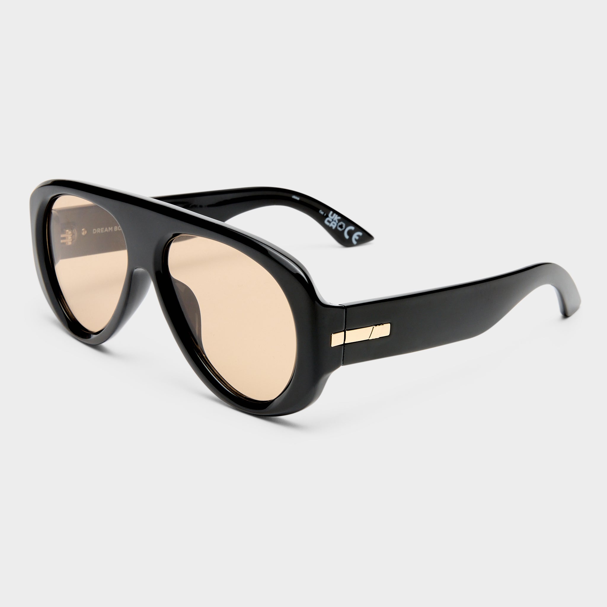 Le Specs Dream Boat Sunglasses Black Tan Tint