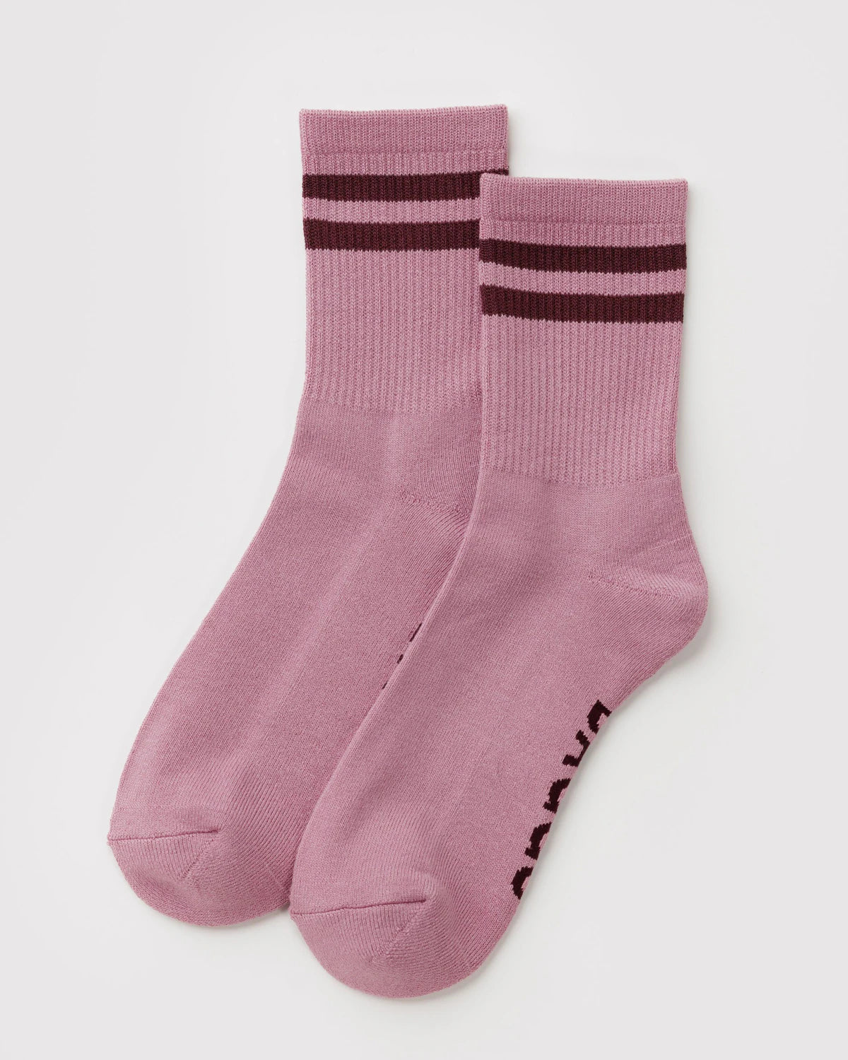 BAGGU - Ribbed Sock Wild Plum Stripe