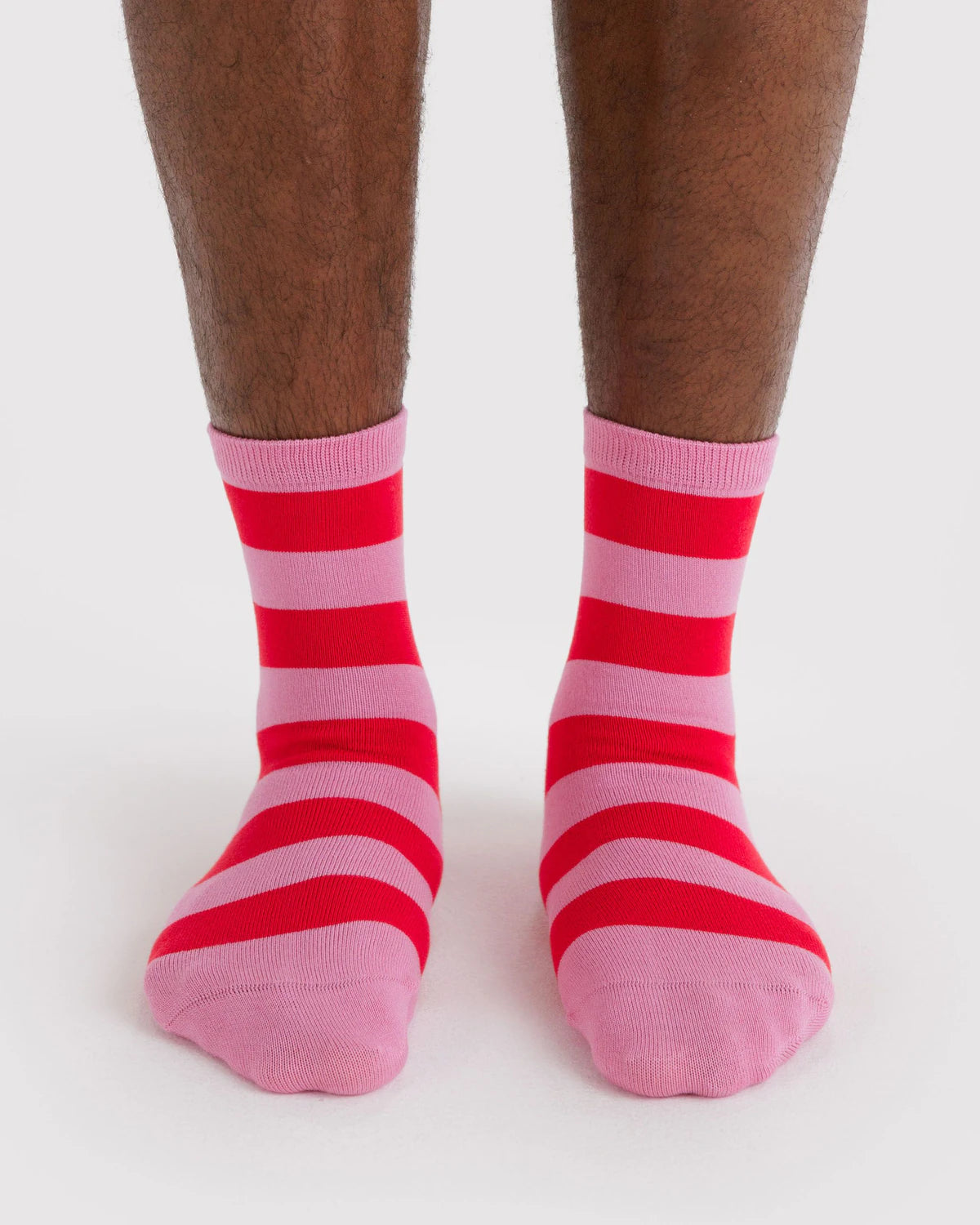 BAGGU Crew Sock Pink Stripe