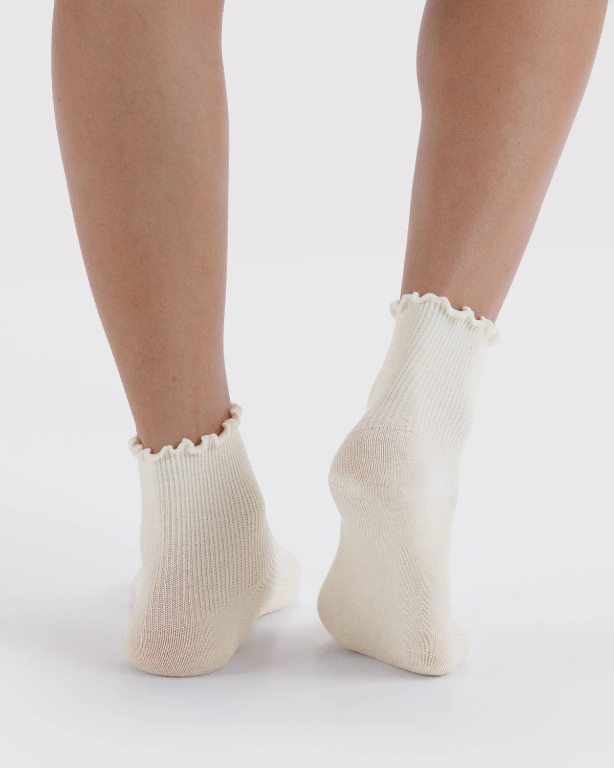 BAGGU - Lettuce Edge Sock Set of 2 White