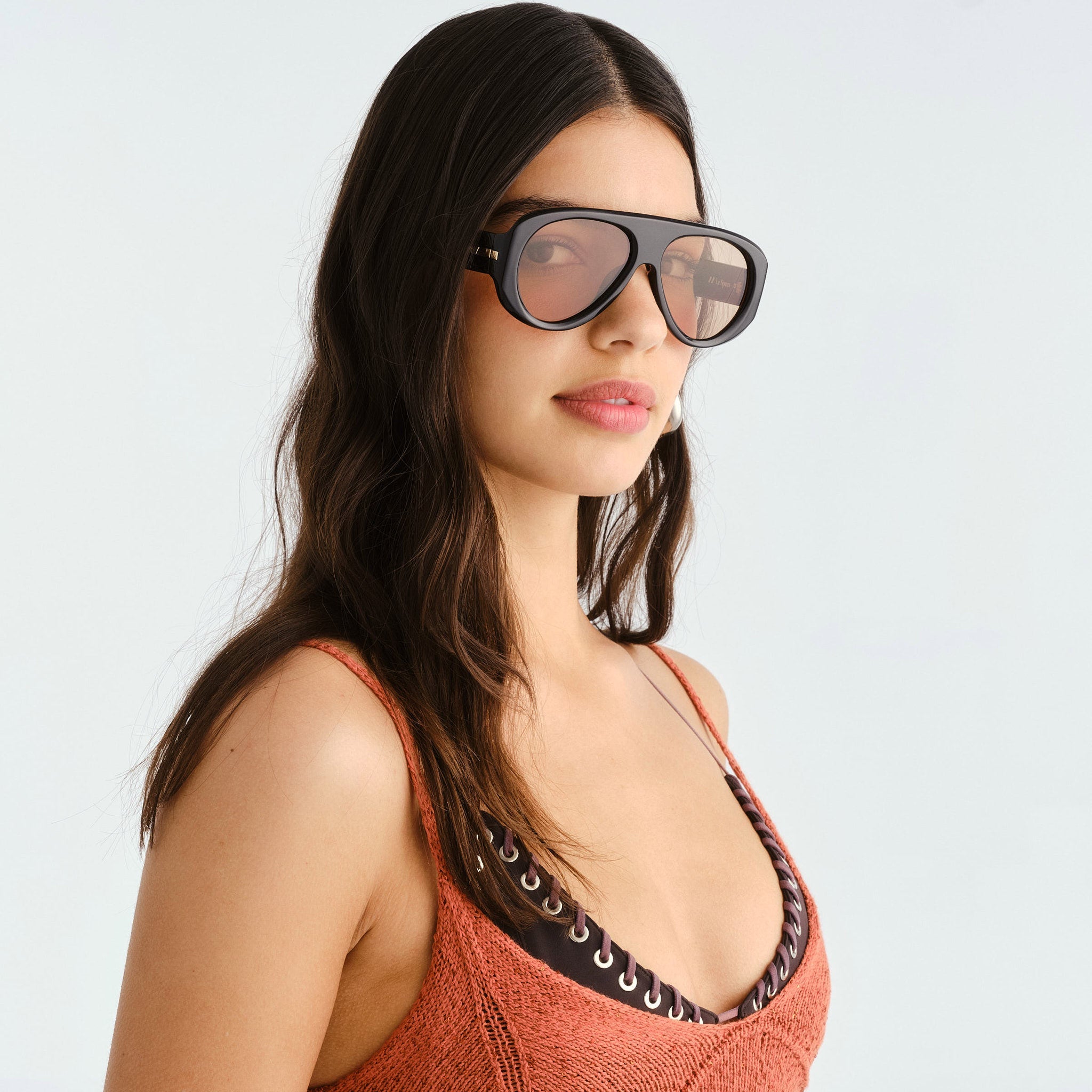 Le Specs Dream Boat Sunglasses Black Tan Tint